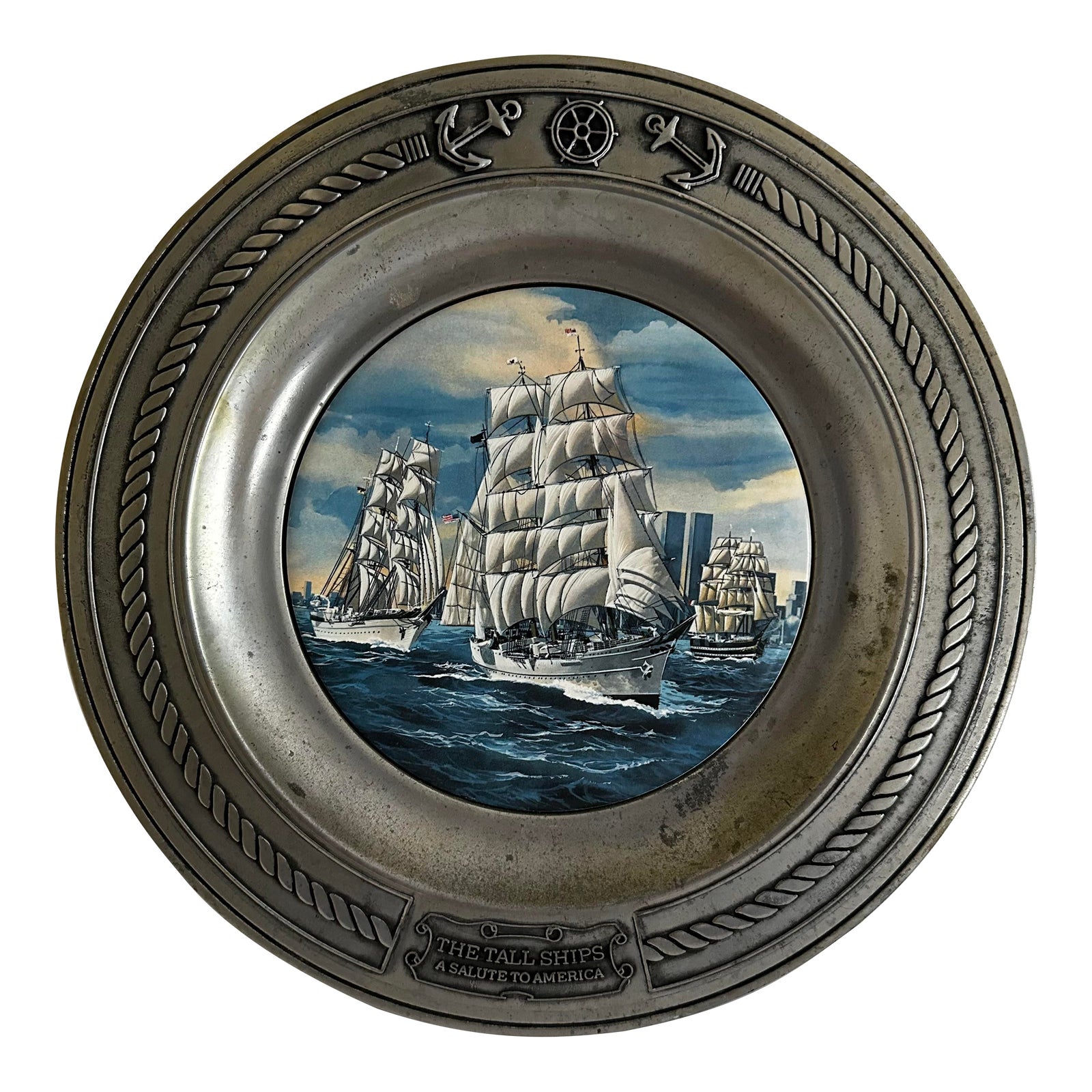 1976 Nautical Tall Ships Danbury Mint Bicentennial Commemorative Pewter ...