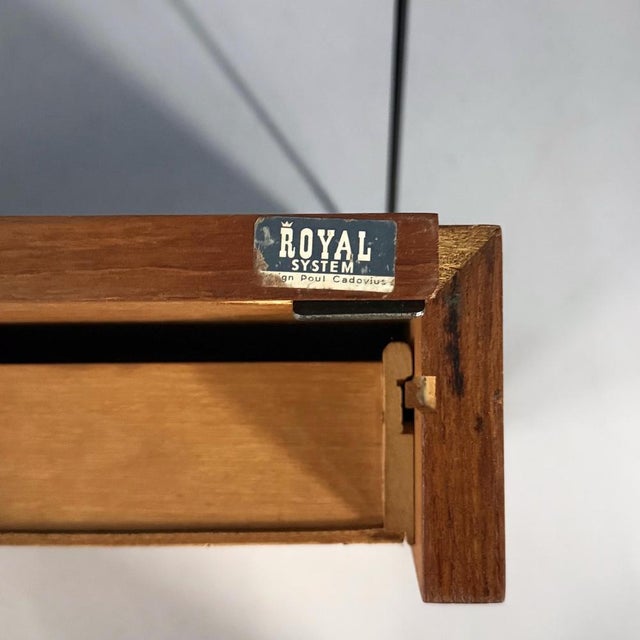 Royal System Wall System with Desk, Drawer Unit and Shelves by Poul Cadovius for Cado, 1960s For Sale - Image 9 of 11