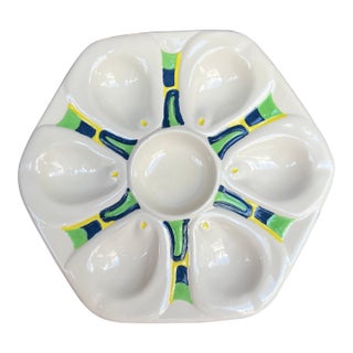 Vintage Hand Painted Oyster Plate For Sale