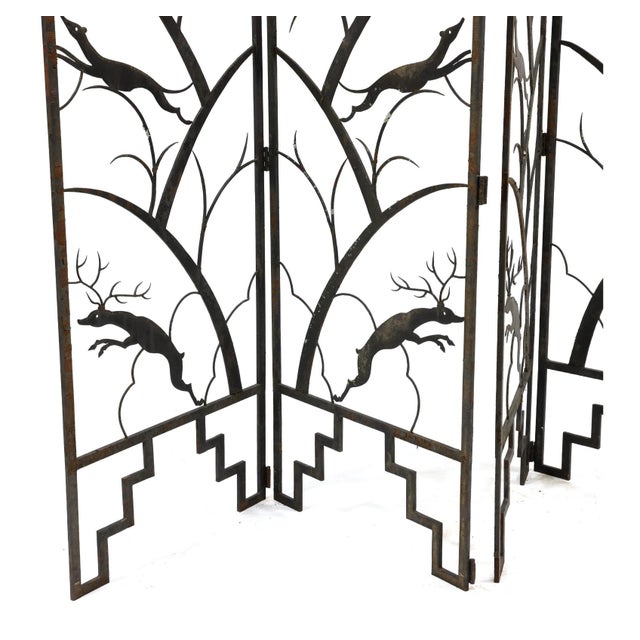 Art Deco Manner of Wilhelm (William) Hunt Diederich (German-American, 1884-1953), Art Deco Iron Floor Screen For Sale - Image 3 of 7