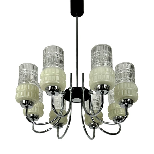 Mid-Century 8-Arm Chandelier, Former Yugoslavia, 1960s For Sale