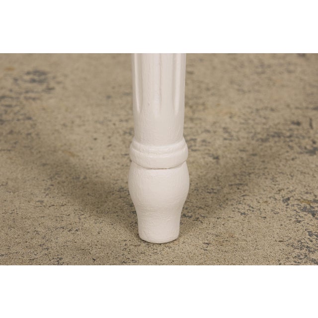 Off-white French Louis XVI Style Painted Dining Chairs in Blue & Green Stripe, Set of 6 For Sale - Image 8 of 18