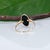 Gold Black Onyx Estate Ring With Earth-Mined Diamond Accent in Solid 10k Gold, Oval, Size 6 For Sale - Image 8 of 9