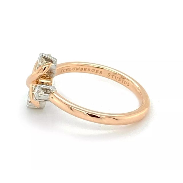 Tiffany & Co. Schlumberger Lynn Platinum 18k Rose Gold Diamond Ring, Size 5.5 For Sale In Miami - Image 6 of 6
