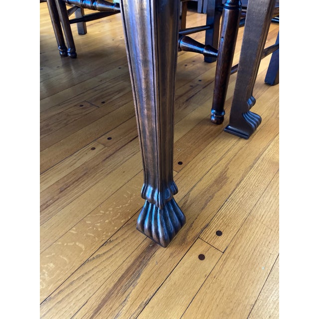 Brown Late 20th Century English Oval Drop Leaf Dining Table For Sale - Image 8 of 13