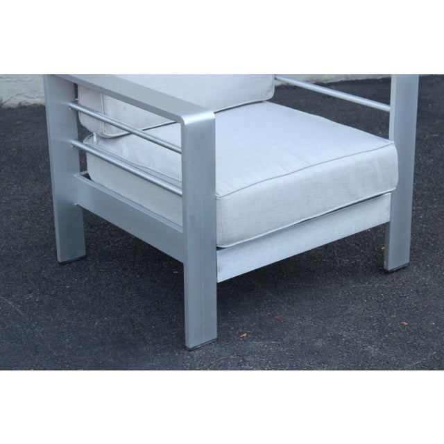 Metal Mozaic Company Modern Pair of Aluminum Outdoor Lounge Chairs For Sale - Image 7 of 12