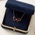 Contemporary Garnet Toi Et Moi Pendant Necklace in 18k Gold Plated, Emerald & Pear Cut January Birthstone Jewelry For Sale - Image 3 of 6