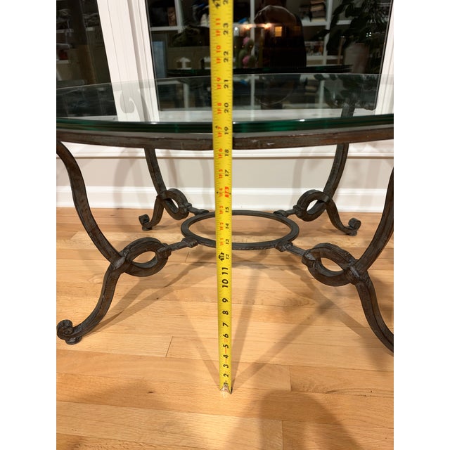 Vintage French Style Wrought Iron and Glass Coffee Table For Sale - Image 12 of 13