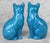 Vintage Chinese Turquoise Blue Glazed Ceramic Mantle Cat Sculpture - A Pair For Sale - Image 6 of 10
