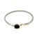 1990s David Yurman Onyx and Diamond 3 mm Cuff Bracelet Silver Estate For Sale In New York - Image 6 of 7
