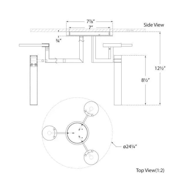 Visual Comfort Kelly Wearstler for Visual Comfort Signature Melange Large Floating Disc Semi-Flush Chandelier in Bronze with Alabaster For Sale - Image 4 of 4
