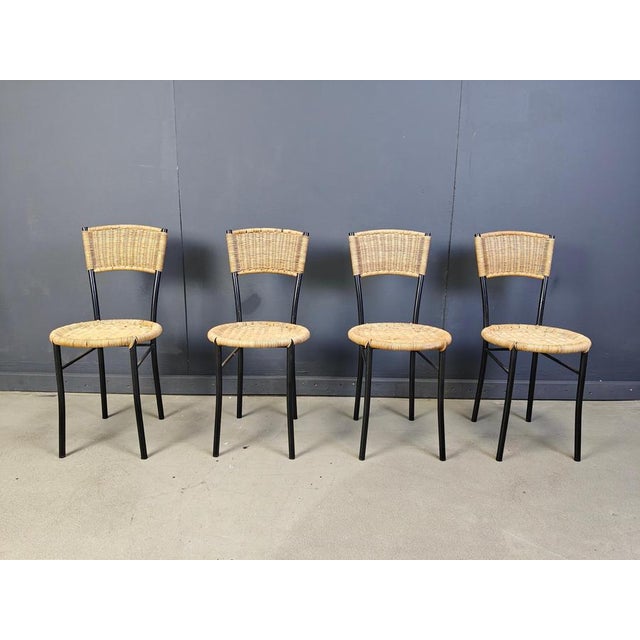 Vintage Wicker Dining Chairs, 1980s, Set of 4 For Sale - Image 11 of 12
