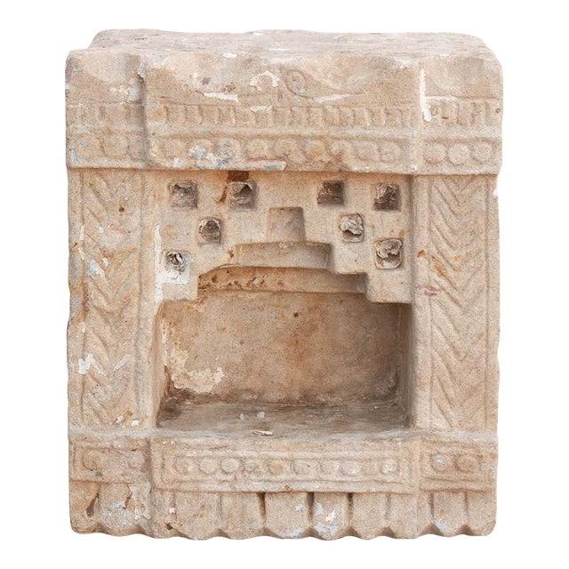 Small Temple Facade, Antique Stone Niche For Sale