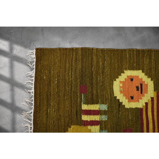 Mid-Century Modern Vintage Polish Woven Tapestry by Maria Janowska for Wielkopolska Spółdzielnia Pracy Przemysłu Artystycznego in Poznań, 1970s For Sale - Image 3 of 15