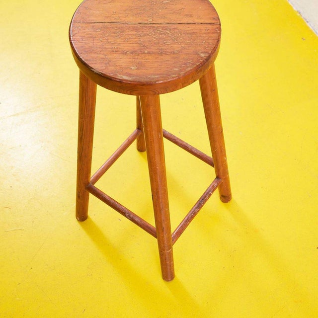 Vintage Stool in Wood For Sale - Image 3 of 5