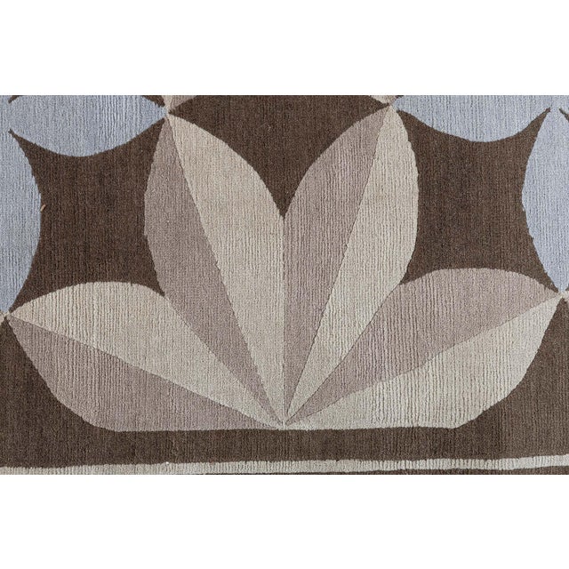 Sand "Pinwheel" Contemporary Bessarabian Floral Pale Sand Rug by Doris Leslie Blau For Sale - Image 8 of 9