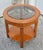 Drexel Heritage Yew Wood End Table Vintage Regency Burl Round Side Glass Top 24” For Sale - Image 10 of 13