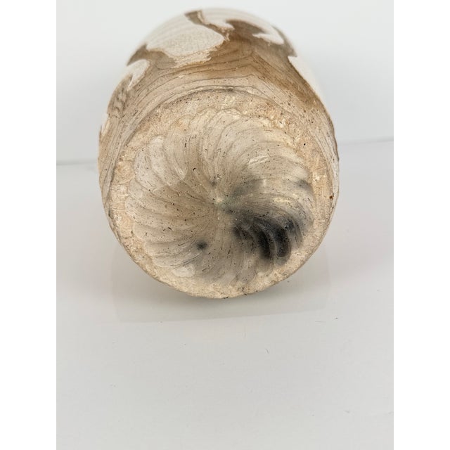 Midcentury Handmade Stoneware Crackle Glaze Vase For Sale - Image 13 of 16