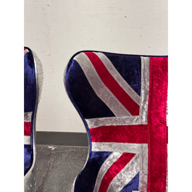 Acme Furniture Brancaster British Flag Egg Chairs, Pair For Sale - Image 9 of 12
