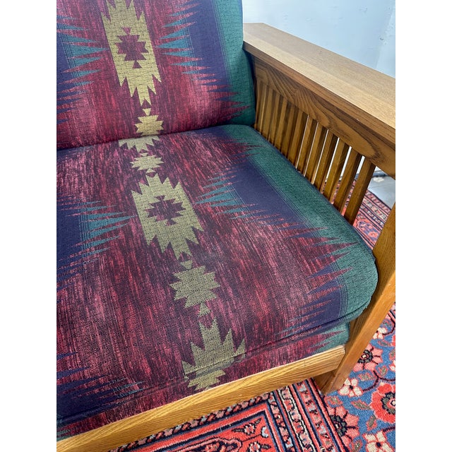 Mission Style Oak Bassett Couch For Sale - Image 9 of 10