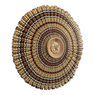 Maria Kipp Woven Textile Sun Wall Hanging Sculpture For Sale