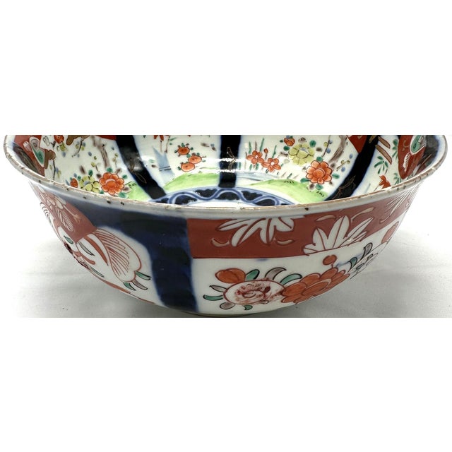 Antique 19th Century Japanese Imari Scalloped Bowl Meiji Kinrande Porcelain - 8.5” For Sale - Image 9 of 15