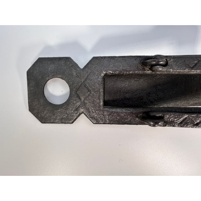 Late 19th Century Antique Arts and Crafts Wrought Iron Door Knocker and Letter Box Cover For Sale - Image 5 of 6