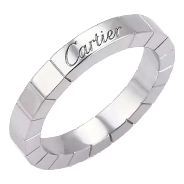 Cartier Lanieres 18k White Gold Band Ring Size 5 For Sale