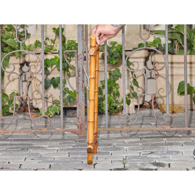 French Turned Faux Bamboo Wall Mirror With Finial Corners, Circa 1900 For Sale - Image 9 of 9