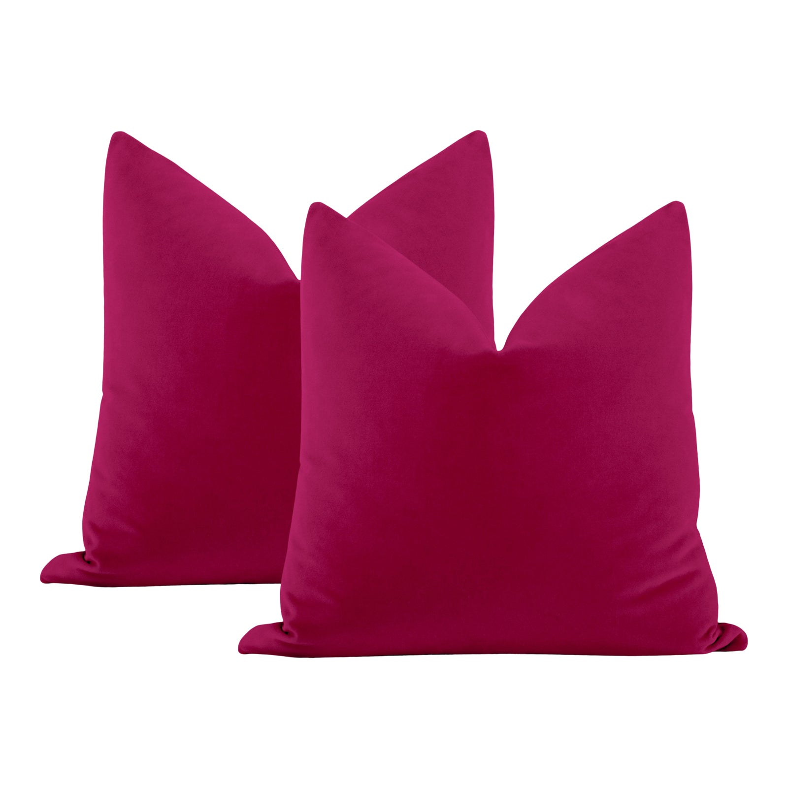 22" Magenta Italian Velvet Pillows a Pair Chairish