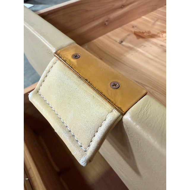 1980s Leather-Clad Six-Drawer Chest on Marble Plinth – In the Manner of Karl Springer For Sale - Image 9 of 12