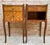 Pair of French Marquetry Bedside Tables with Drawer and Cabinet, 1940s For Sale - Image 6 of 13