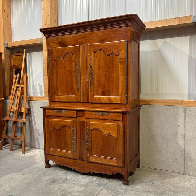 Antique Cabinet in Cherrywood, 1750s For Sale - Image 3 of 18
