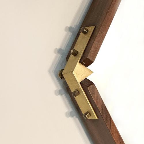 Metal Hexagonal Mirror, Italy, 1960s For Sale - Image 7 of 11