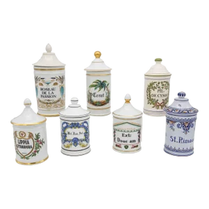 Set of Seven Mid 20th Century French Provence Apothecary Jars