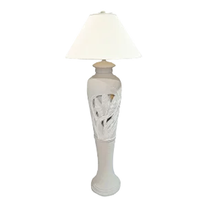 1980s Art Nouveau Style Plaster Floor Lamp