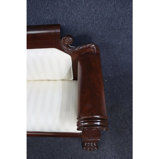 Wood American Classical Empire Acanthus Carved Mahogany Sofa For Sale - Image 7 of 11