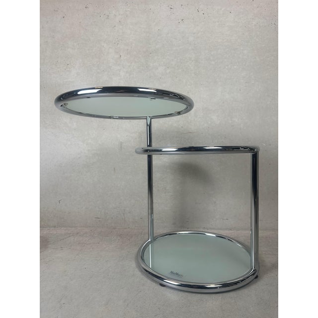 Vintage Italian Side Table in Chrome and Glass, 1980s For Sale - Image 3 of 12