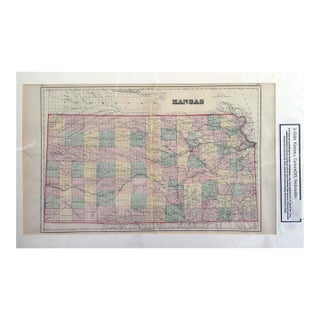 Antique 1870s g.w. Gray & Son Two-Sided Map: Kansas / Colorado & Nebraska (32 X 20") For Sale
