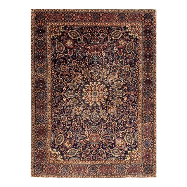 1950s Persian Yazd Area Rug 4’6″ X 6’2″ For Sale