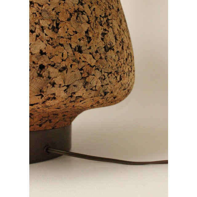 Mid 20th Century Cork & Pottery Table Lamp For Sale - Image 5 of 7