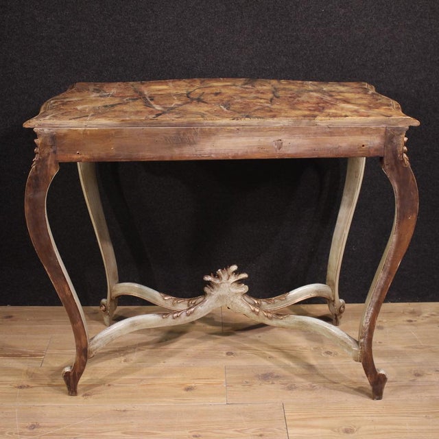 French Lacquered Console in Louis XV Style, 1950s For Sale - Image 9 of 13