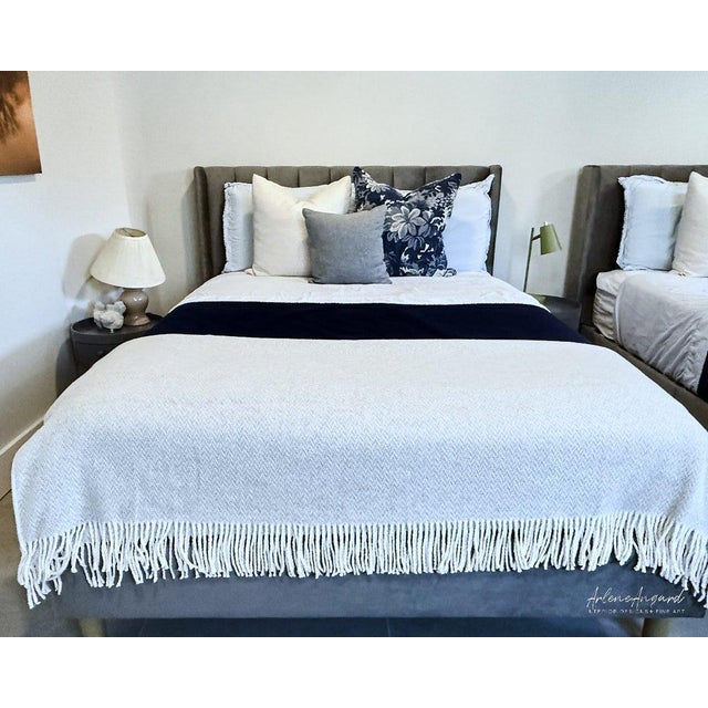 Marina Throw Jacquard Collection, Mink For Sale - Image 12 of 12