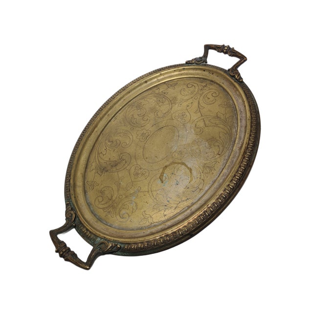 Antique Polish Oval Guilloshed Tray from Jarra, 1890s For Sale - Image 3 of 12