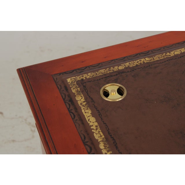 Reprodux Bevan Funnel Leather Top Yew Wood Desk For Sale - Image 12 of 18