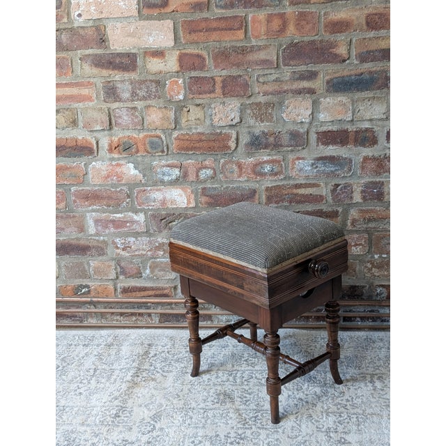 Victorian Mechanical Rise and Fall Piano Stool from Brooks Ltd, 1890s For Sale - Image 6 of 8