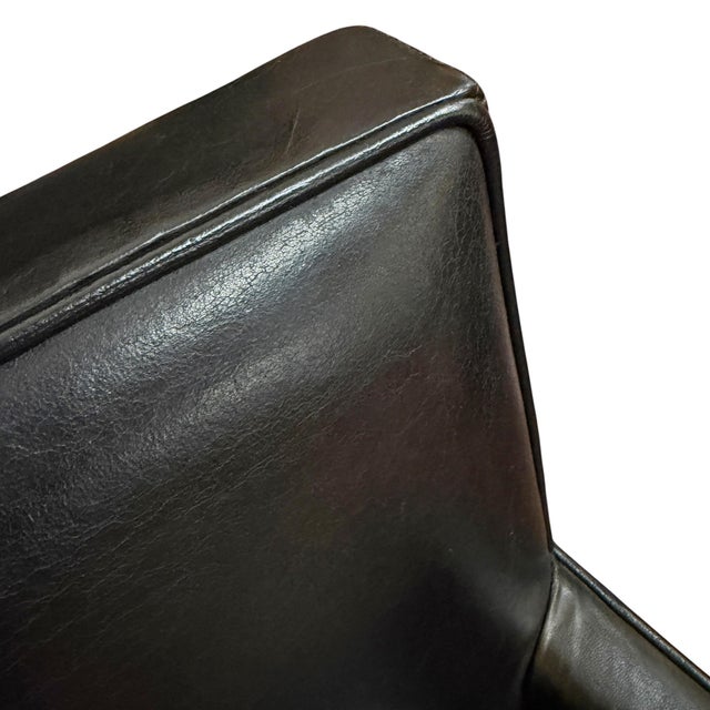 Black Pair of Bart Van Beckhoven Leather-Clad Dining Chairs For Sale - Image 8 of 12