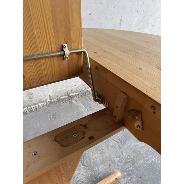 Extendable Wooden Dining Table with Integrated Extension Section For Sale - Image 11 of 18