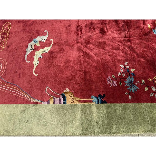 Sensational Antique 10'x 13' Art Deco Chinese Rug For Sale - Image 4 of 13