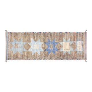 1970s Moroccan Hand Knotted Wool Rug, 2'9"x8'6'' For Sale